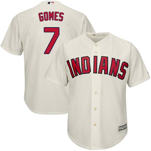 Indians #7 Yan Gomes Cream Alternate Stitched Youth MLB Jersey - Click Image to Close